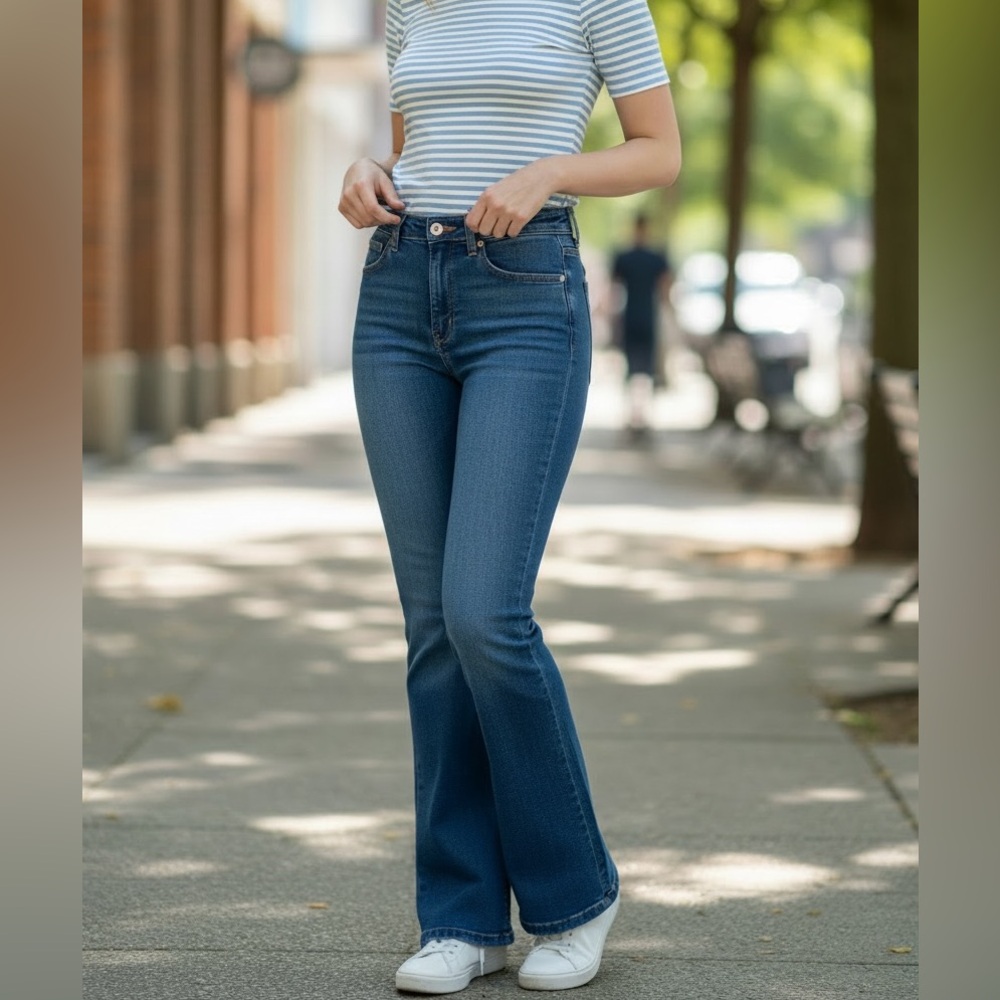 OAT New York High-Rise Bootcut Jeans - Dark Wash - Size 6/28